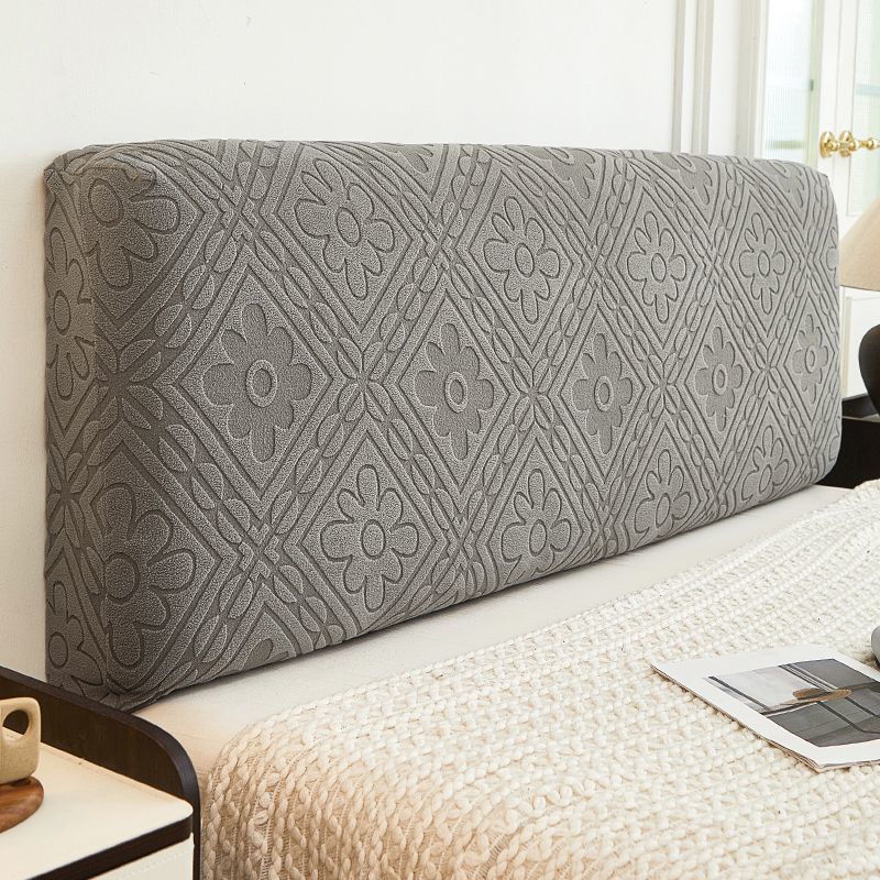 Jacquard Velvet Elastic Bedhead Cover All-inclusive Bedroom Home Bedside Backrest Protection Headboard Dust Cover