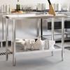 Vidaxl Kitchen Workbench, 110X55X85 Cm, Stainless Steel
