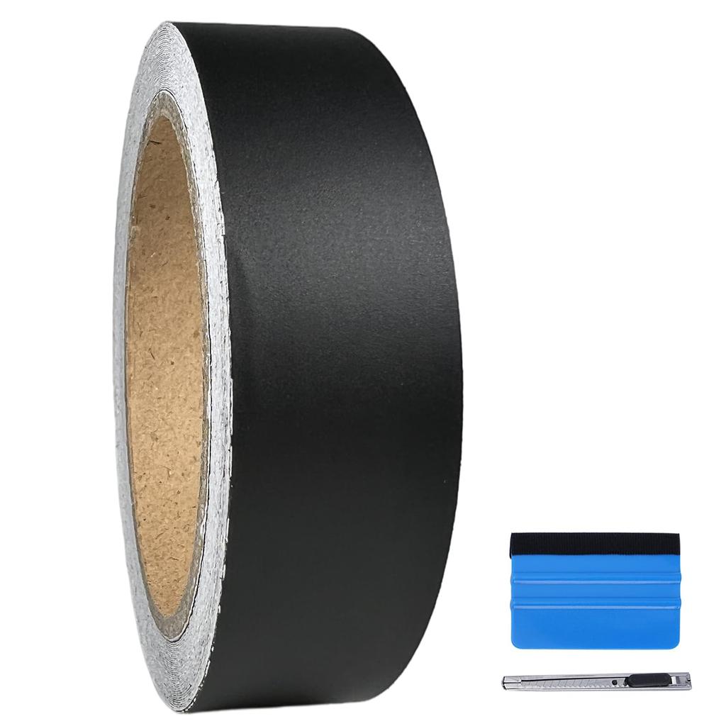 LZLRUN Carbon Fiber Vinyl Wrap Kit Blackout Chrome Delete Window