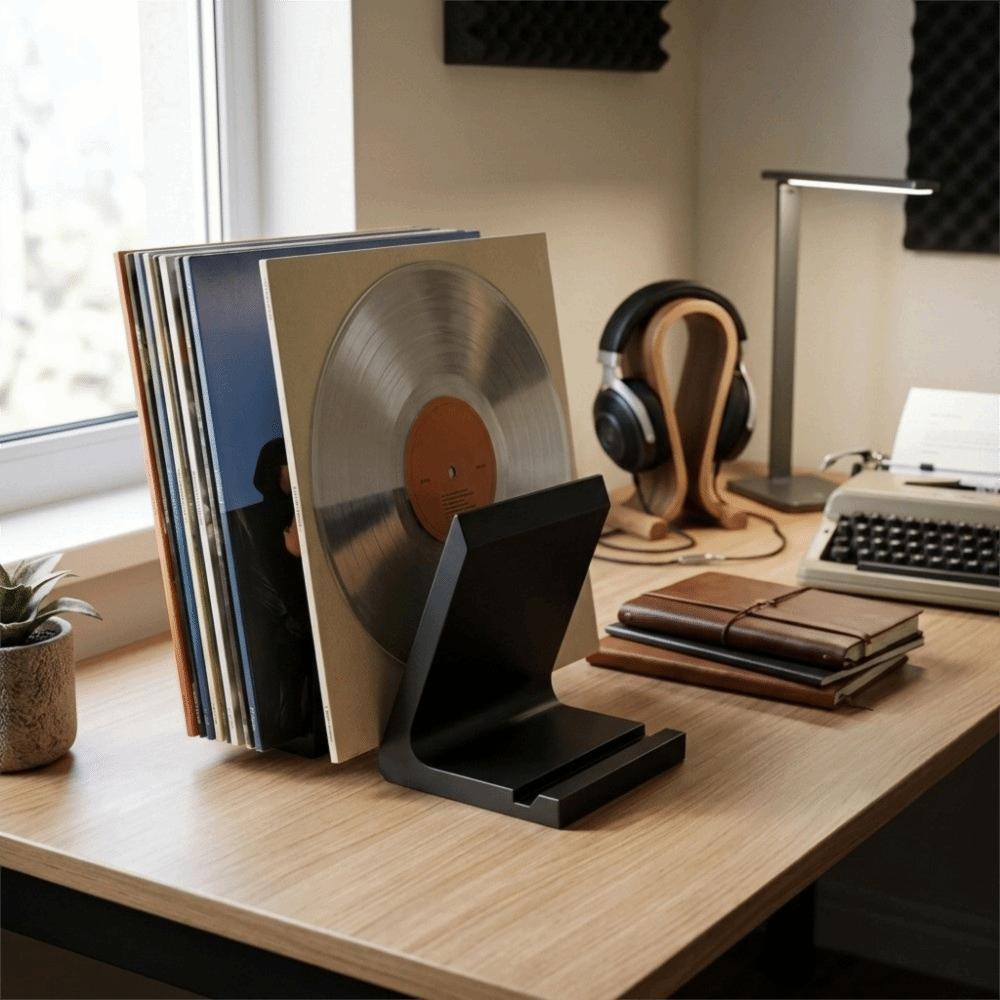 Slanted Support Vinyl Record Stand Plastic Vinyl Record Display Rack Studio Decor