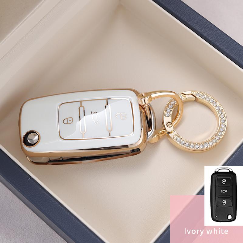 

Tpu Car Flip Key Case Cover Shell For Volkswagen Vw Polo Golf Passat Tiguan Beetle Caddy T5 Up Eos Skoda Octavia Seat Leon Altea
