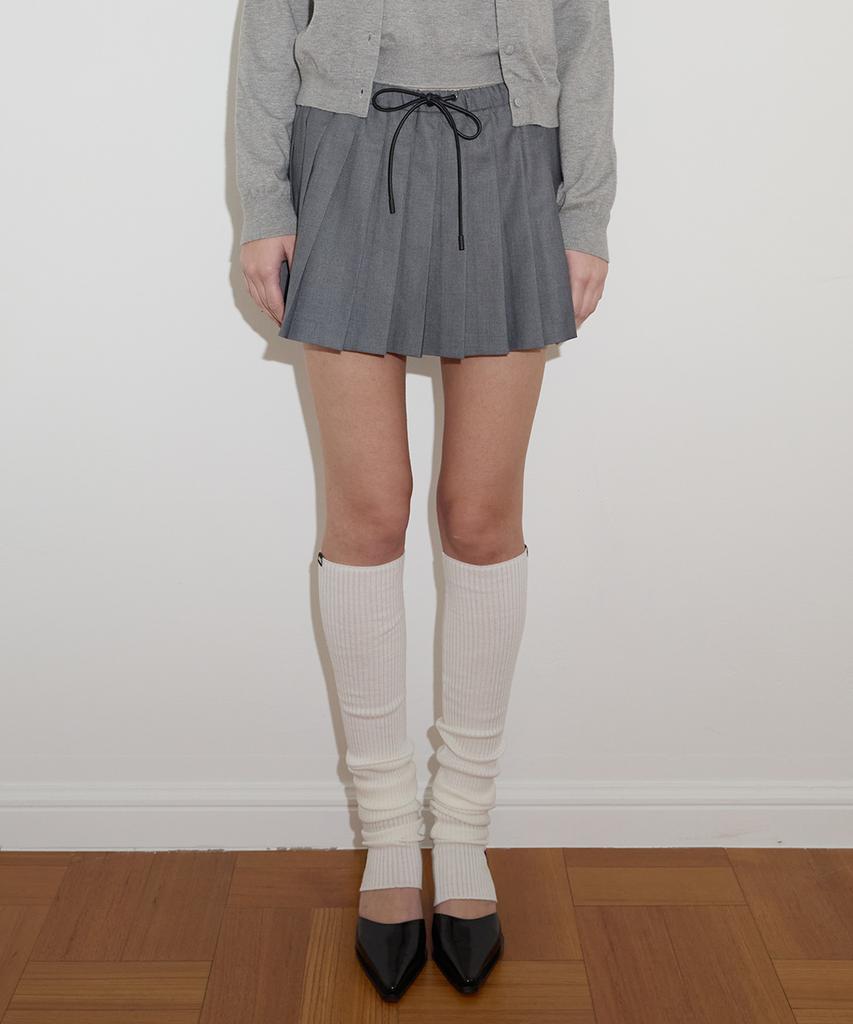 AVAM HOME Label Pleats Mini Skirt Gray