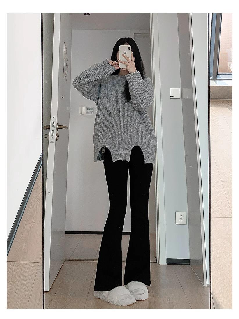 

Petite High Waist Black Flare Pants for Women - Slimming Wide Leg Horseshoe Pants for Spring/Summer M (recommended 96-110 lbs)