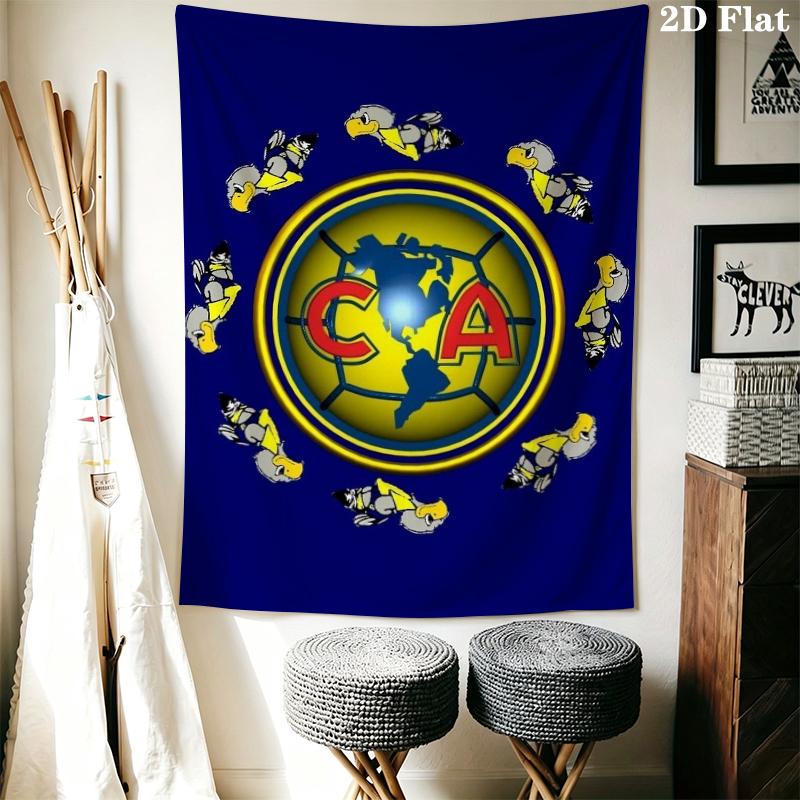 American Soccer Clubs cool Wall Tapestry Aesthetic Wall Hanging Printed Fabric Blanket Decorative Tapestries for Bedroom Living Room Home Decor