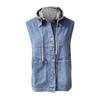 Women's Casual Loose Vintage Denim Vest Hooded Jacket