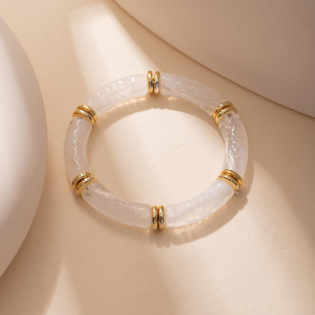 Color Matching Acrylic Design Sense Personality Generous Bracelet Bracelet Fashion Simple Gold Powder Bracelet