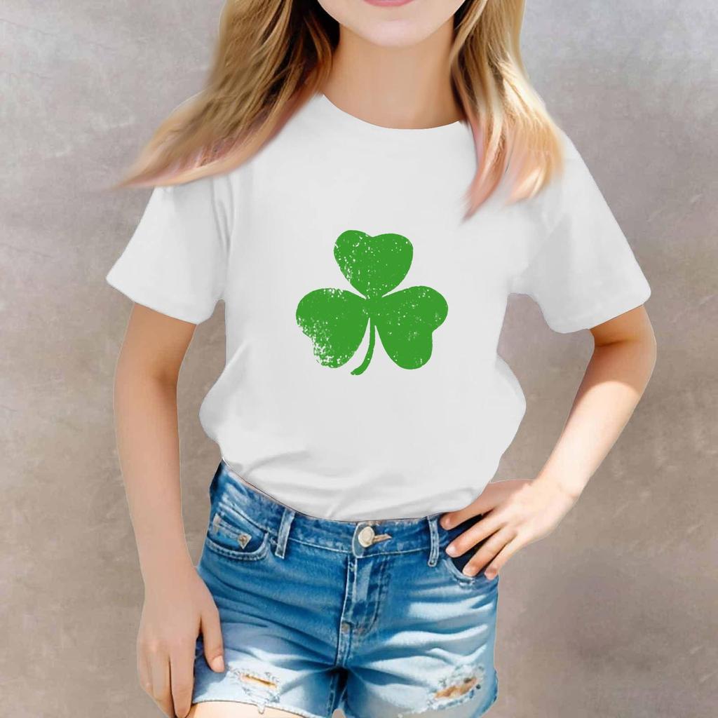 St. Patrick's Day Toddler Girl Boy T-Shirts Kids Top Boys And Girls Printed Short Sleeved T-shirt