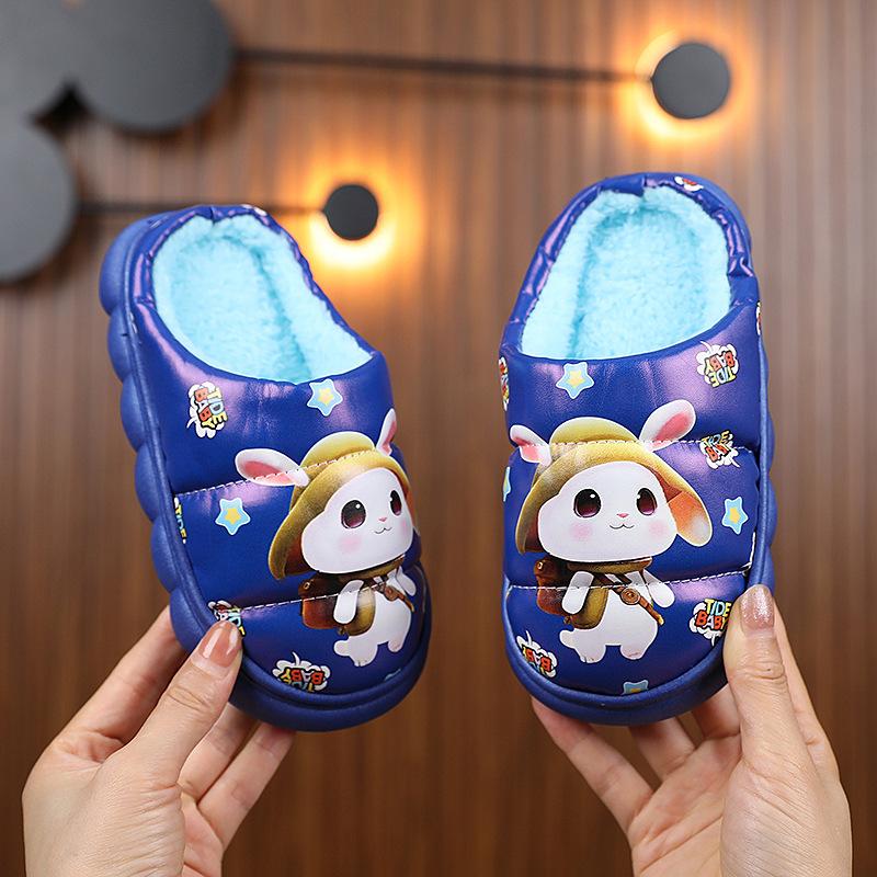 

Children s winter home warm cotton shoes new thickened non-slip soft sole cartoon cute indoor home cotton slippers 32-33
