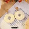 Vintage vacation style grass vine woven earrings Bohemian seaside niche exaggerated stud earrings women's earrings