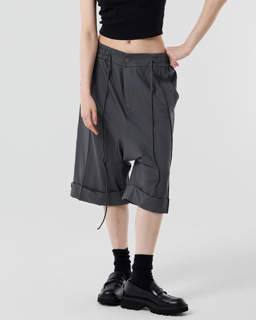 WHYSOCEREALZ Short Baggie Trousers - Dark Gray