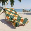 Retro checkered geometric pattern polyester microfiber beach towel is highly absorbent, suitable for swimming and beach outings