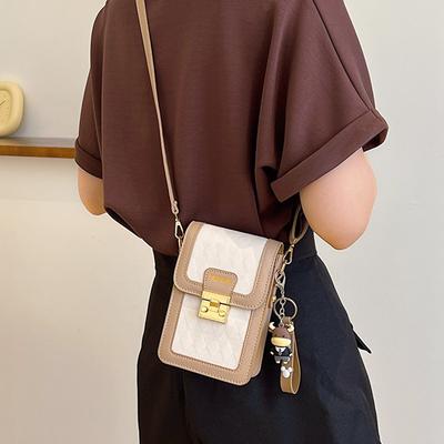 Kleine quadratische Tasche Damen Rautenmuster Farbabstimmung Schulter Umhängetasche einfach mini Damen Handy-Tasche trendige Umhängetasche