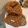 Korean Style Double-Sided Scarf Keep Warm Knitted Scarfves Vintage Polka Dot Scarf  Winter