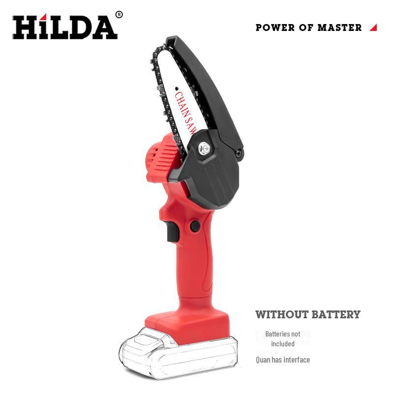 HiLDA 4-inch One-Hand Cordless Mini Electric Lithium Chain Saw for Garden Logging