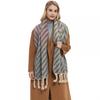 Autumn Winter Female Warm Shawl Thick Wave Print Scarf Imitation Mahair Scarf