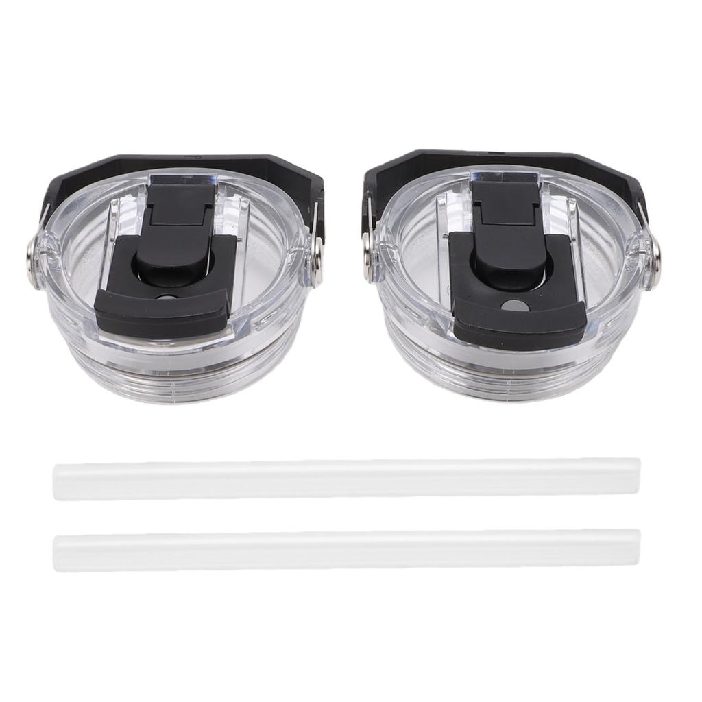 2pcs Replacement Flip Straw Lid with Handle Leakproof Flip Top Water Bottle Lid for 30oz Stainless Steel Cup