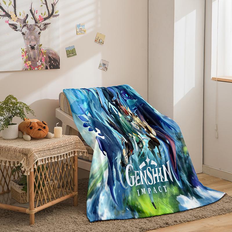 Cartoon Himan Yuanshen Series Double-Sided Flannel 3D Digital Printing Blanket Blanket