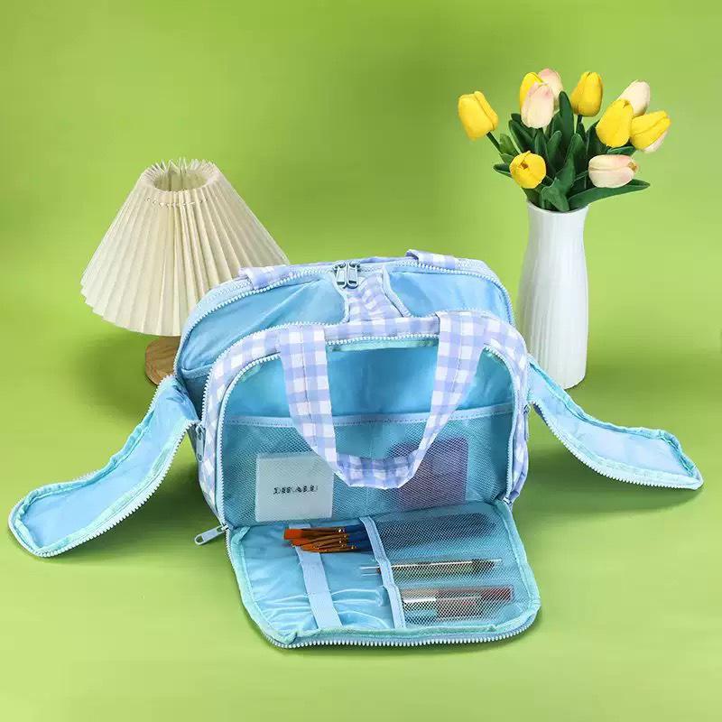 Korean Large Capacity Portable Makeup & Toiletry Bag with Partitioned Storage