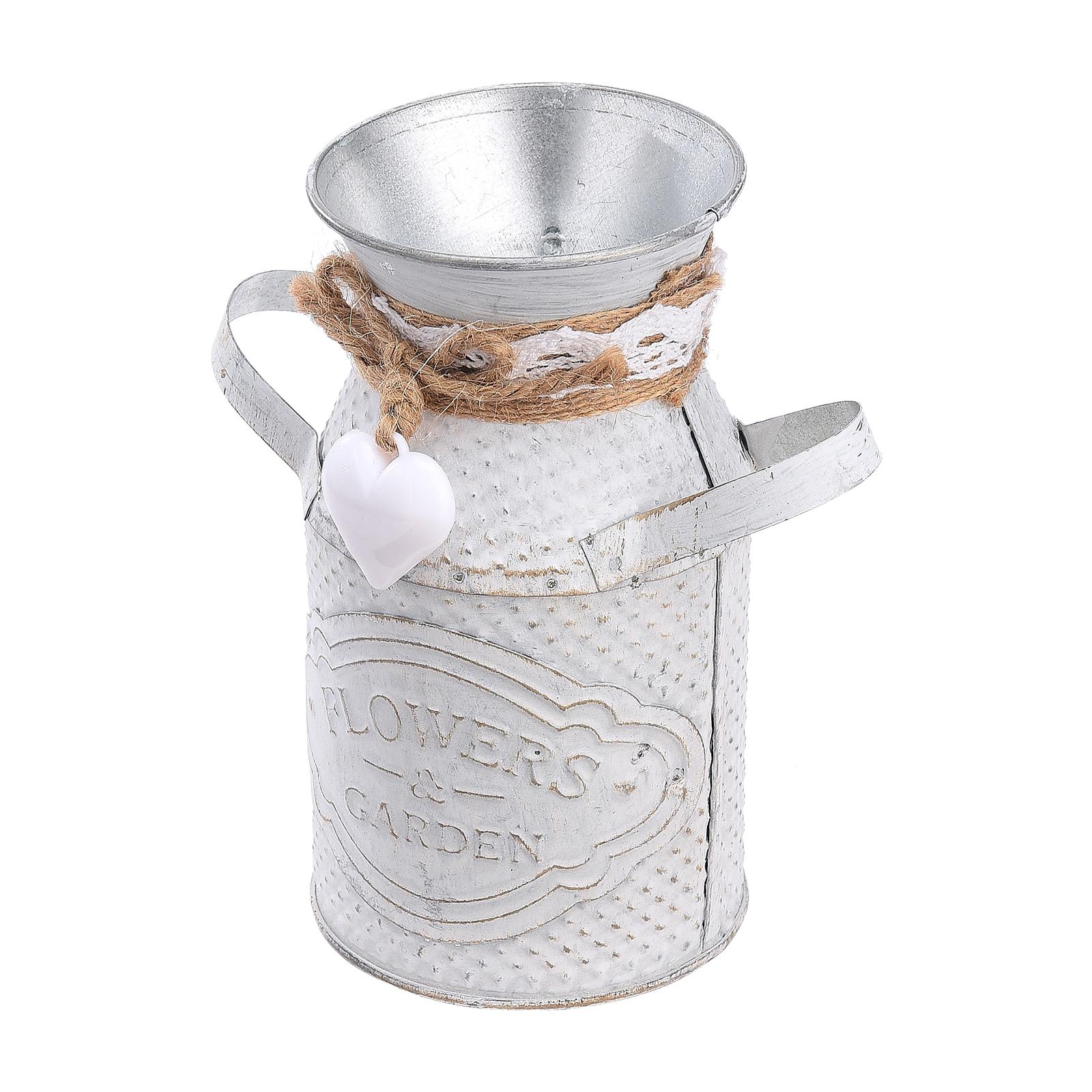 

Жестяная ваза для цветов Прочный металлический кувшин для цветов Французский сад Декоративное ведро для цветов Type 1