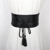 Waistband for Women Vintage Embroidery Floral Bow Tie Belt Chic Elegant Design for Evening