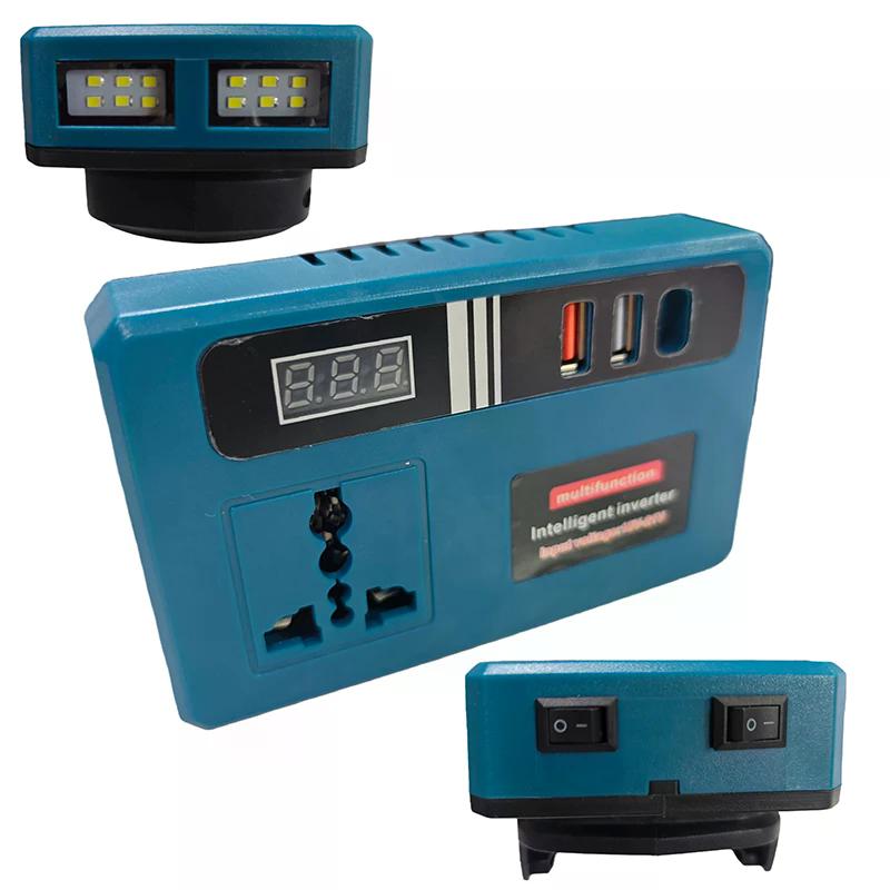 Travel-friendly Lithium Battery Inverter - DC21V to 220V AC, Outfitted with Dual USB Ports for Power Supply