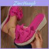 Summer Butterfly Bow Platform Slides With Rubber Sole For Womens Casual Comfort