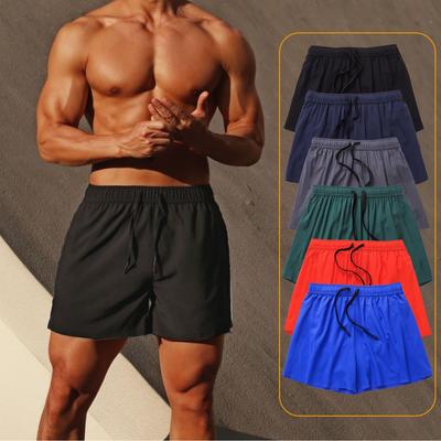 Men's Summer Fitness Short Pants Casual Quick-dry Double-layer Running Training Gym Sports Shorts with Pockets