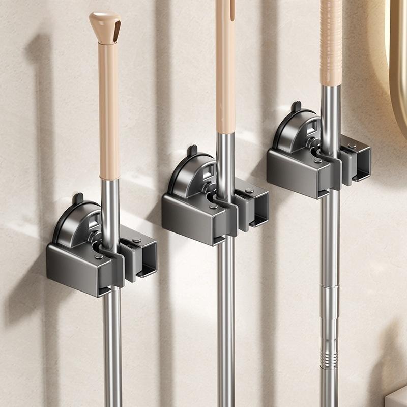 No Need To Drill Suction Cup Suction mop wall hanging clip Bathroom perforation-free mop clip broom mop hook fixed storage