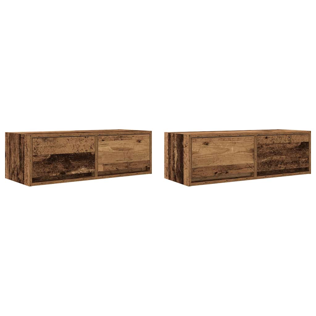 TV Cabinets 2 pcs Rustic Wood Look 80 x 31 x 25.5 cm Engineered Wood