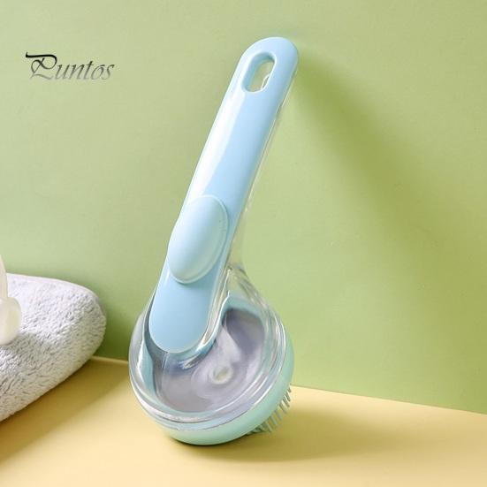 Pet Bath Brush with Soap Shampoo Container Soft Brush Head Dead Skin Loose Fur Removal Dog Cat Bathing Massage Grooming Brush