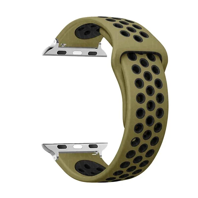 Sport Loop Strap für Apple Watch Band Ultra 2 49 mm 44 mm 40 mm 41 mm 45 mm 42 mm 38 mm Silikonarmband iWatch Serie 9-8-7 6 5 4 SE