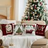 Checkered Christmas Cushion Pillowcase Printed Polyester 45X45Cm Throw Pillowcover Decorative Sofa Cushion Pillowslip Home Decor