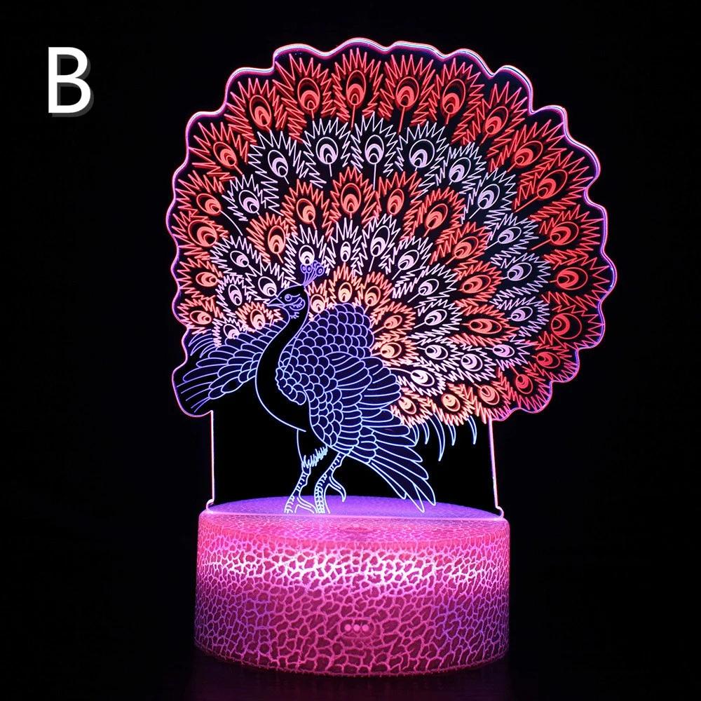 Lumină de Noapte 3D Vizuală Colorată Dinamică la Atingere Lampă Cadou Creativă Lampă de Noptieră Lampă de Masă cu LED Decorațiuni de Petrecere
