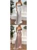 2026 European Color Satin Bustier Dress - Spring/Autumn Casual Fashion Patchwork