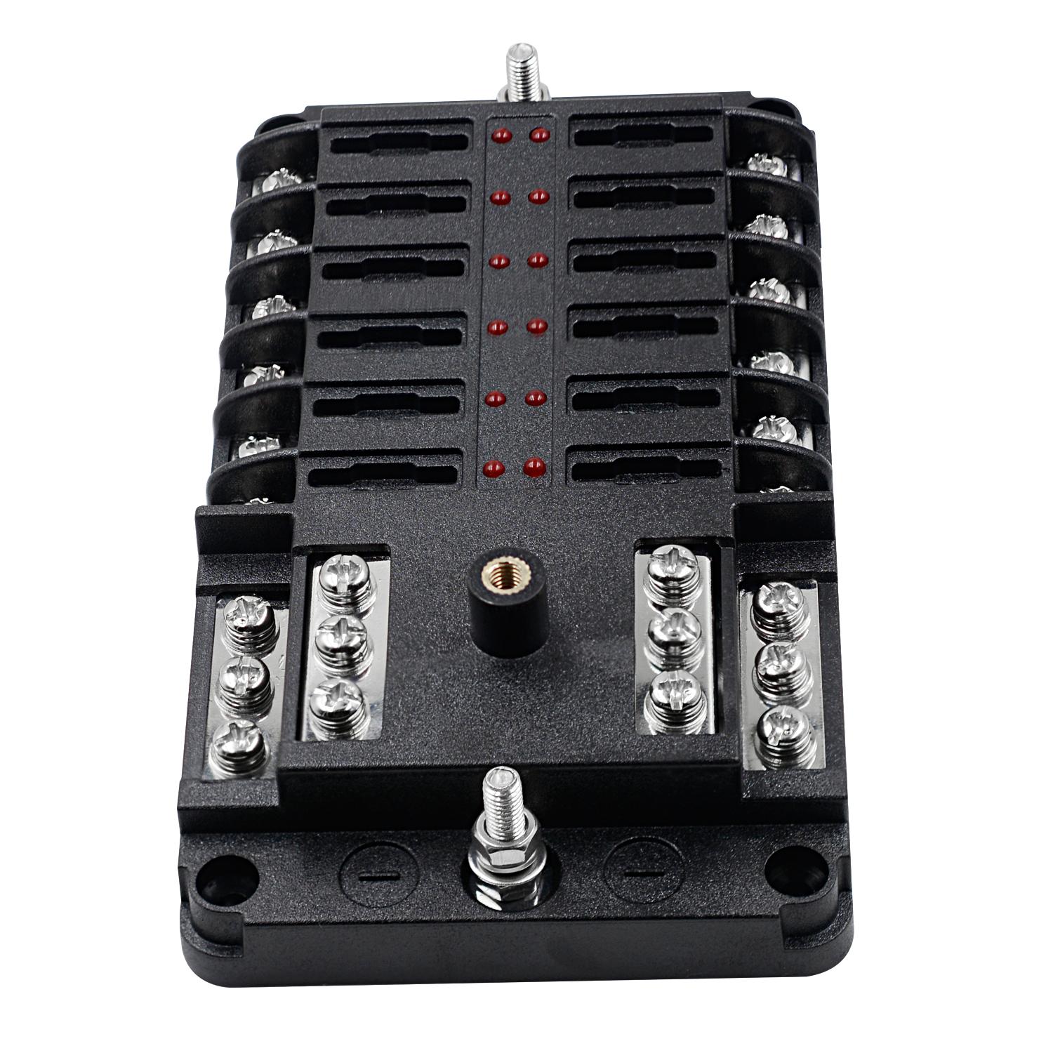 Автомобильный морской лодочный предохранительный блок водонепроницаемый 12-контактный — фото 16