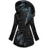 Winter Fur Collar Zipper Long Sleeved Slim Fit Warm Hooded Jacket, Cotton Coat for Women