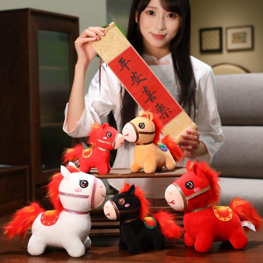 Fluffy Horse Stuffed Animal Horse Cartoon Horse Plush Doll Unique Plush Toy Doll  Horse Ornament