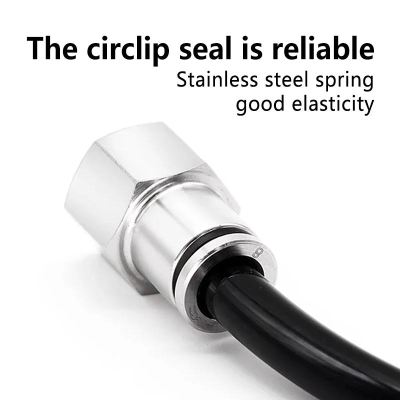 Pneumatic Connector 304 Stainless Steel PCF 1/8” 1/4” 3/8” 1/2” BSP Internal Thread Pneumatic Hose Air Pipe Quick Fitting
