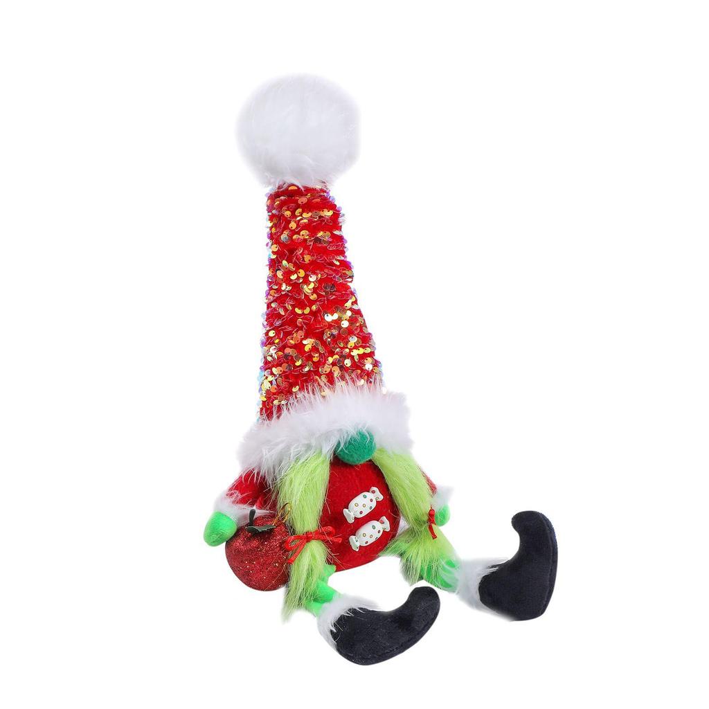 Faceless Grinch Green-Haired Monster Elf Ornament
