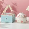 Strawberry Rabbit Ceramic Lidded Soup Bowl