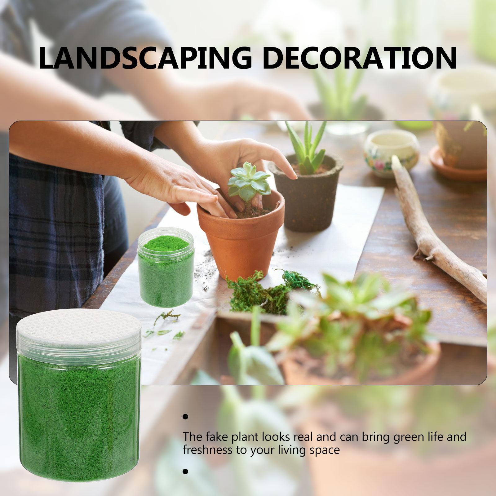 

1 Bottle Simulation Moss Decor Realistic Artificial Lawn Powder for DIY Landscape Decoration Indoor Outdoor Wedding Garden 10X8.5X8.5CM