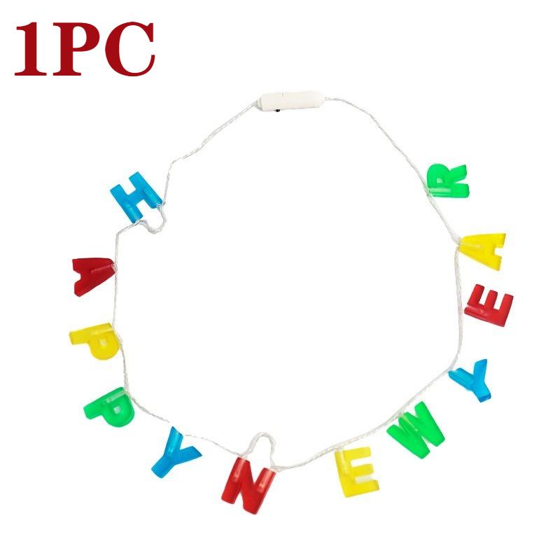 

LED Flashing Happy BirthdayNecklace Light Up Glow Party LettersNecklace for Kids Adults and Children Ideal for Birthday Parties
