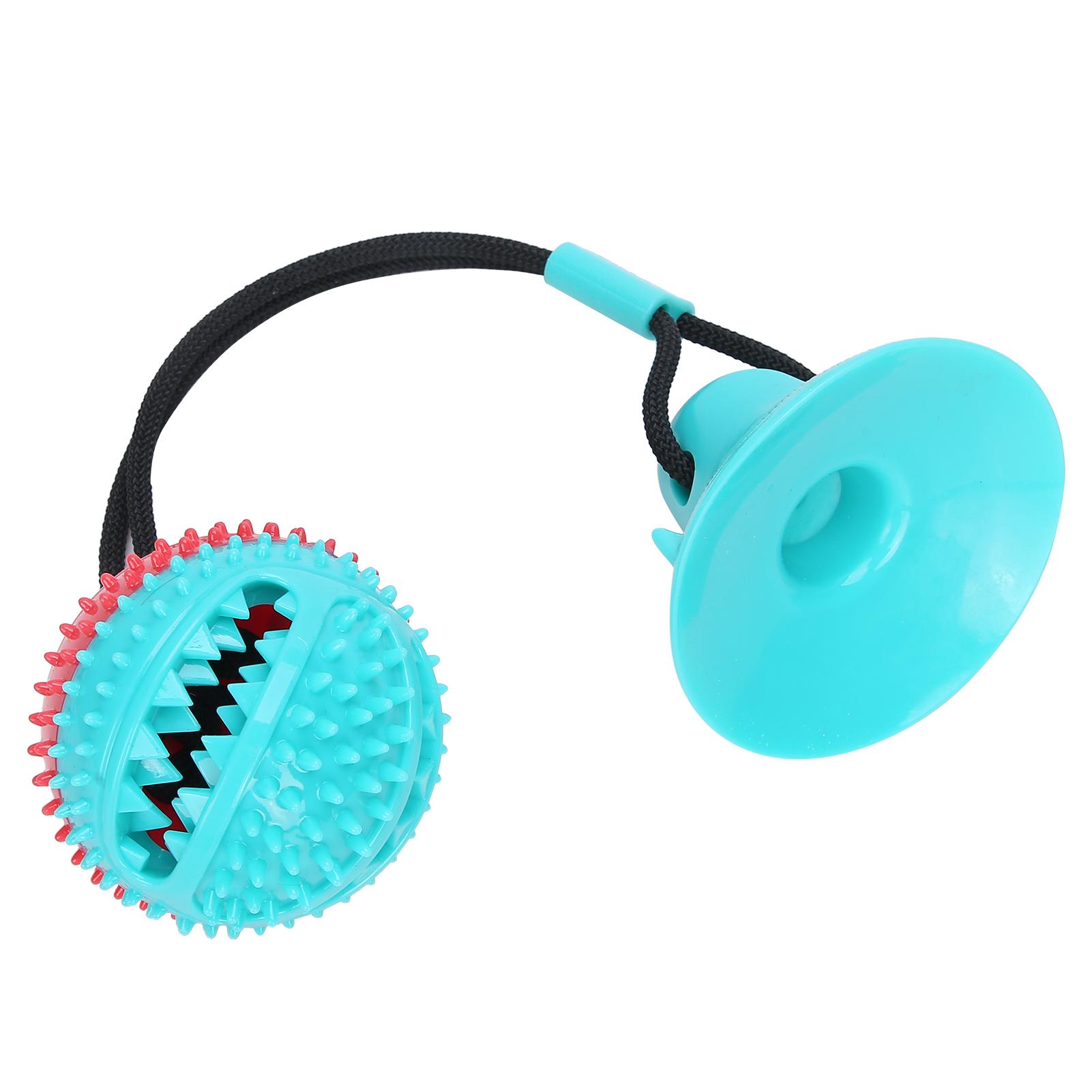 Dog Chew Suction Cup   Interactive Pet Molar Teeth Cleaning Food Dispensing  (Red Blue )