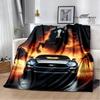 Manta Impresa con Logo de Coche M-Mustang 3D Manta Cálida de Franela Manta Suave y Cómoda Ropa de Cama Cubre Cama Regalo de Cumpleaños