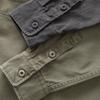 Trendy heavy-duty work shirt for men, thickened twill, loose fit, American retro style, spring and autumn, army green shirt jacket