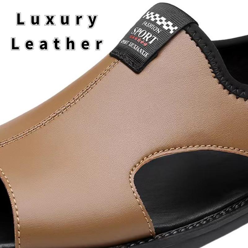 Brand Man Sandals Designer Fashion Leather Casual for Men Summer comfortable Beach Slippers Outdoor Non-slip Men sandalias 2024