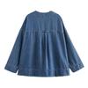 Women's Fashion Collar Off Shoulder Denim Shirt