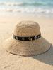 Womens Crochet Wide Brim Foldable Straw Hat For Beach Summer Vacation