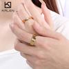 Trendy Stainless Steel Couple's Ring Simple Colorful/Gold Color Finger Ring Love Round Charm Anillos Wedding Party Jewelry
