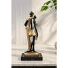 Stylish Golden Black Resin Romantic Couple Statue for Home Decor (Pack of 1, Black & Golden)